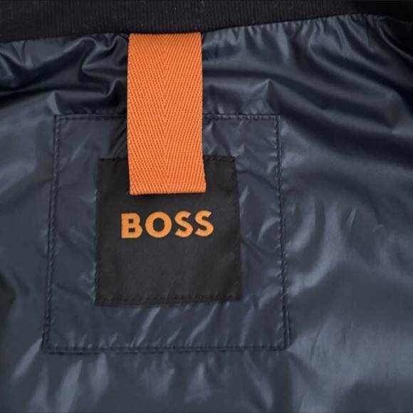 Hugo Boss Orange Oden Quilted Puffer Jacket Coat Dark Navy Blue Men 44R L - Picture 7 of 13